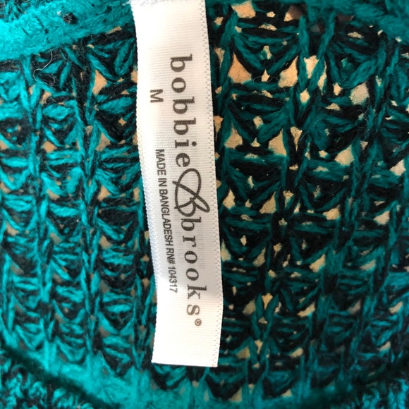 Bobbie Brooks loose knit sweater in turquoise - Picture 4 of 4